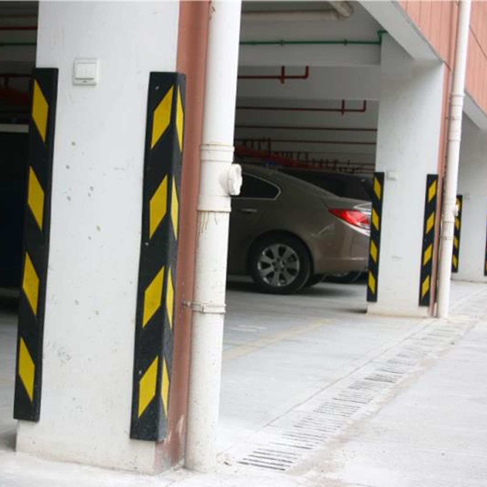 Protector Columnas Garage Protector De Esquina De Pared Para Garajes De Estacionamiento,Columna De Goma,Protector De Esquina En Forma De L Tira Amarilla Reflectante,Protectores De Esquina De Pared De