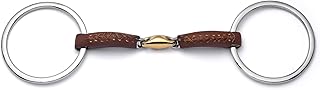 Cavalon Loose Ring Lozenge Leather Covered Snaffle Bit
