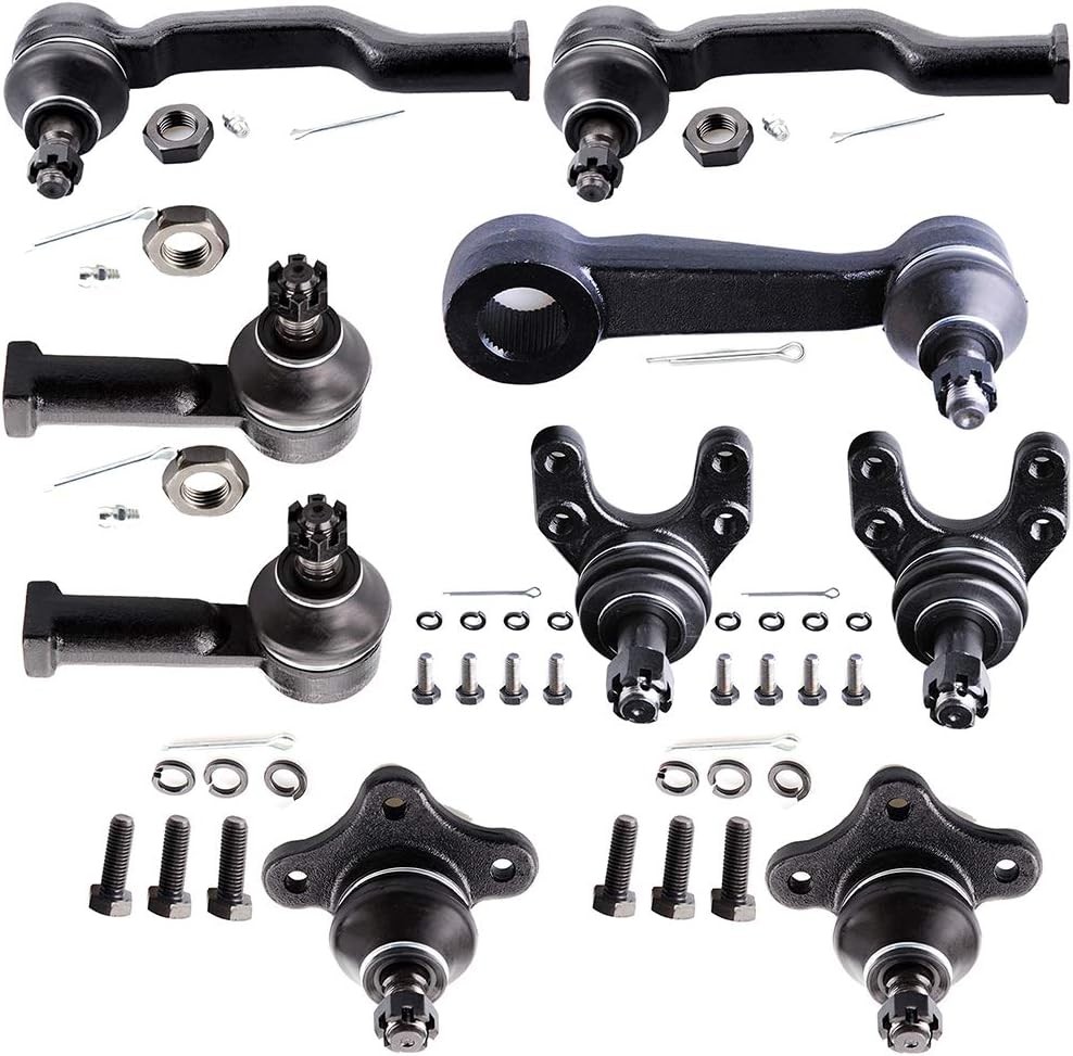 SCITOO 9-PC SET Suspension Kit For Mazda B2200 B2600 Inner Tie Rod End,Lower Ball Joint,Outer Tie Rod End,Pitman Arm,Upper Ball Joint