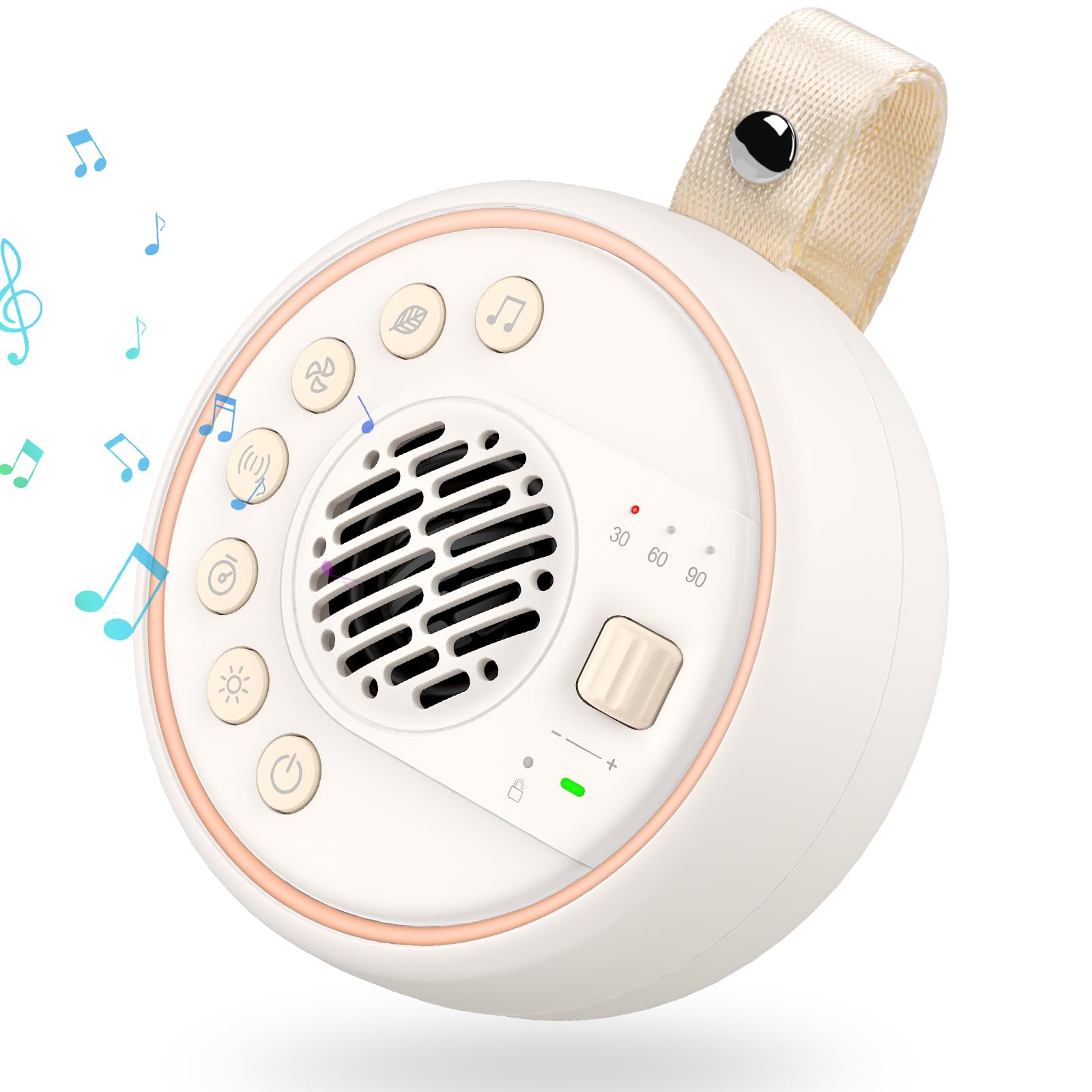 Machine à Bruit Blanc,Machine Sonore pour Bébé-22 Sons Apaisants,60 Niveaux de Volume 2000mAh Batterie et Enceinte Bluetooth Bruit Blanc Portable pour Enfants et Adultes