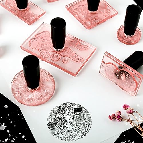 Miniatura 5 de Sello acrílico transparente del logotipo del negocio con la tipografía audaz para la personalización de la dirección de devolución de madera