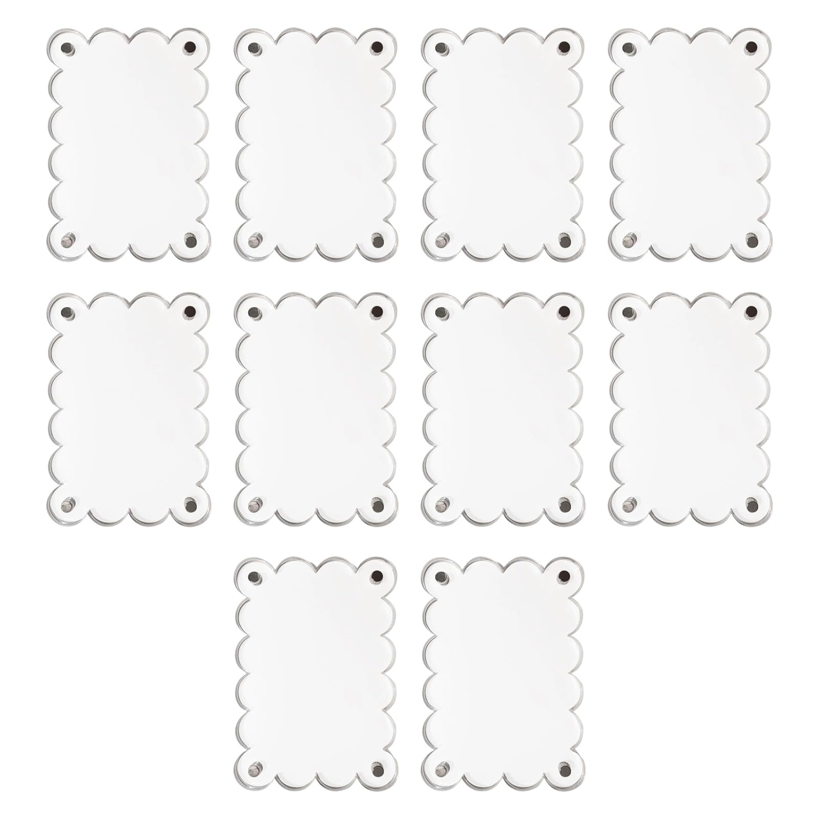 Cadre acrylique festonné aimanté pour frigo transparent double face