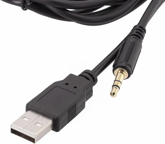 Car Audio Interface Cable AUX USB for Toyota for dash Mount 3.5mm Socket Extension Black