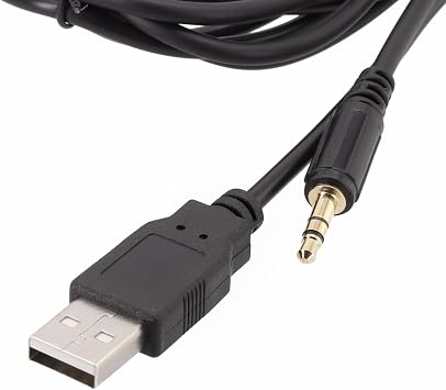 Car Audio Interface Cable AUX USB for Toyota for dash Mount 3.5mm Socket Extension Black