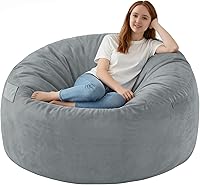 Vista 27 de Silla de Puf de 3 pies, Sillas de Puf Cómodas con Relleno de Espuma Viscoelástica, Sofá de Puf Esponjoso con Funda de Terciopelo Holandés, Sillas