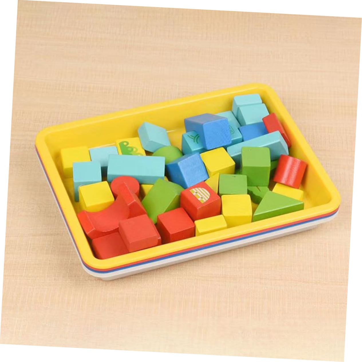 KALLORY 5Pcs Plastic Craft Trays Versatile DIY Organizer for Home and Classroom Activities Smooth Surface Art Trays for Painting Beads and Creative Projects Colors