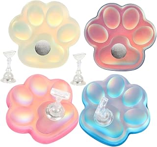 LIFKOME 4sets Press Nail Stand Magnetic Nail Holders Cat Claw Design Portable Easy to Install for Women Girls
