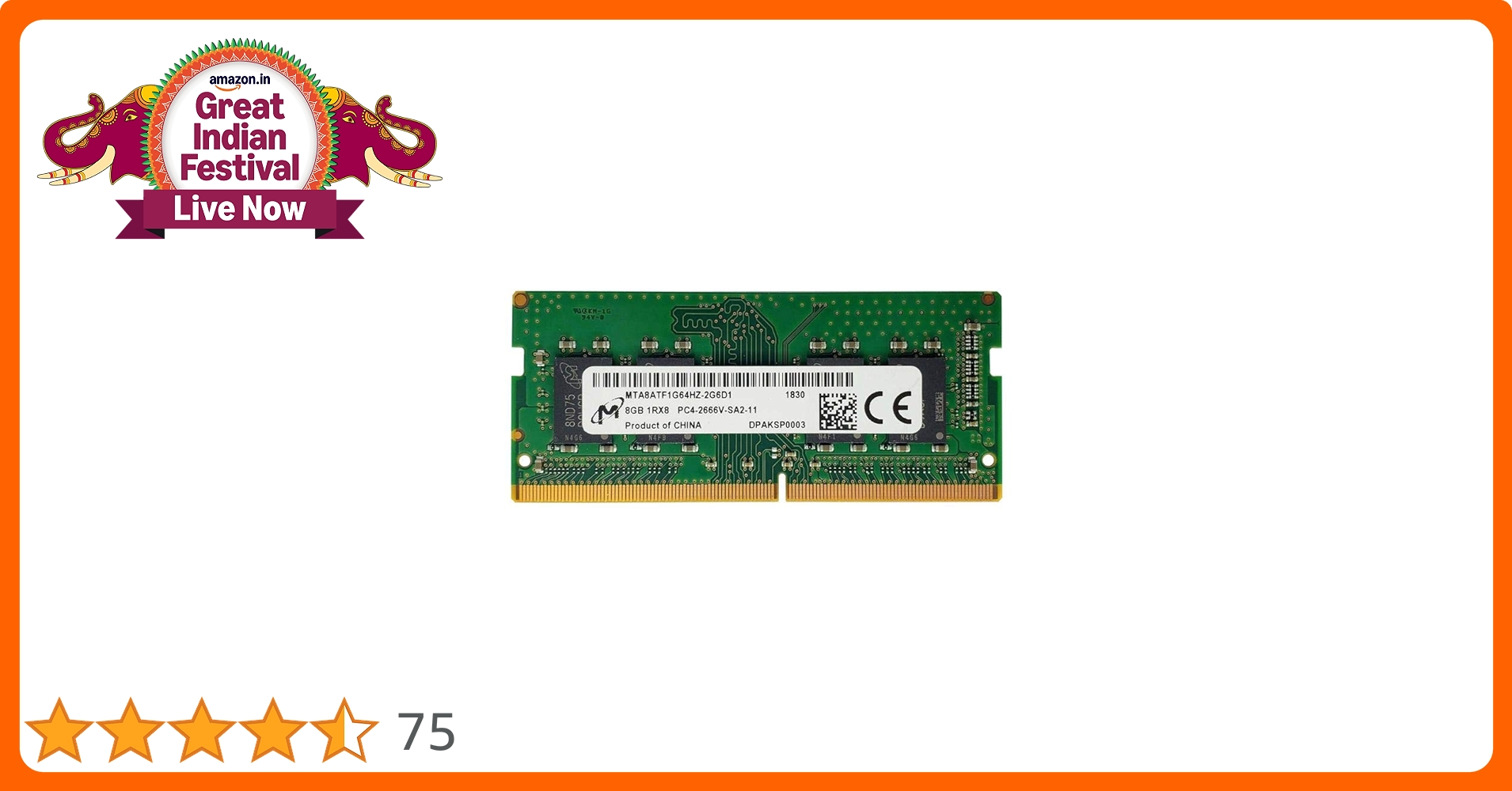 Amazon.in: Buy Micron 8GB DDR4 1Rx8 PC4-2666V-SA2