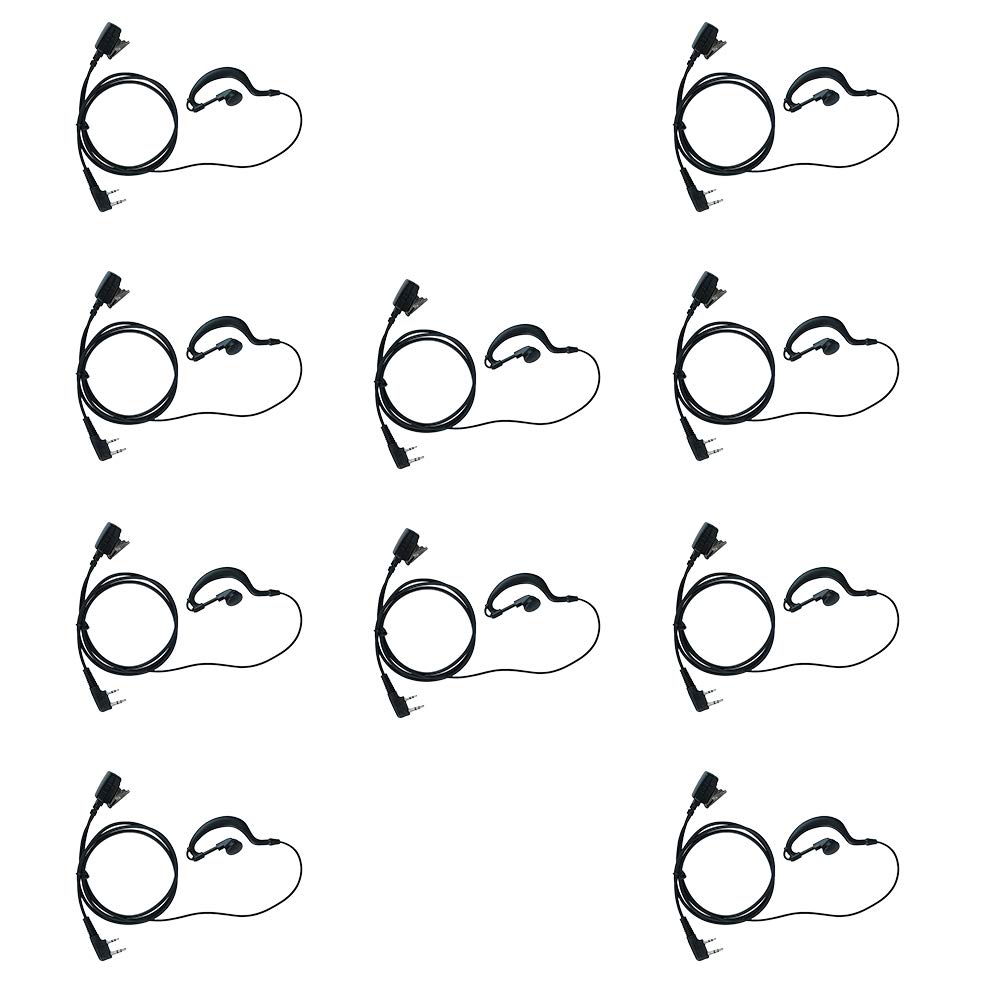 G Shape Earpiece Headset for BaoFeng Kenwood WouXun PuXing Linton Two Way Radio Walkie Talkie UV-5R BF-888s uv-82hp tk 3230 (10 Packs)