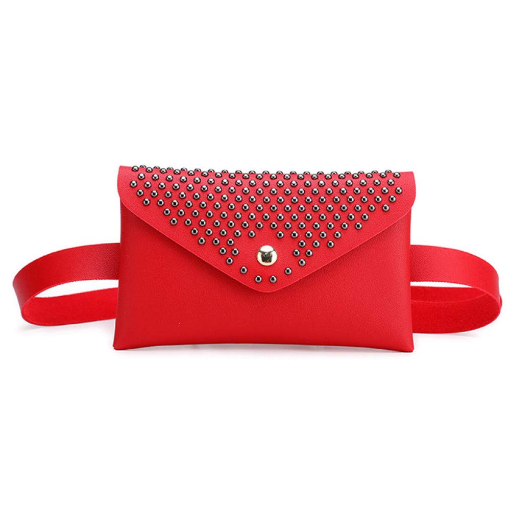 OKMPL Rivets Belt Bag Women Casual Envelope Waist Pack For Phone Ladies Thin Small Chest Bag Fashion Messenger Bag Mini