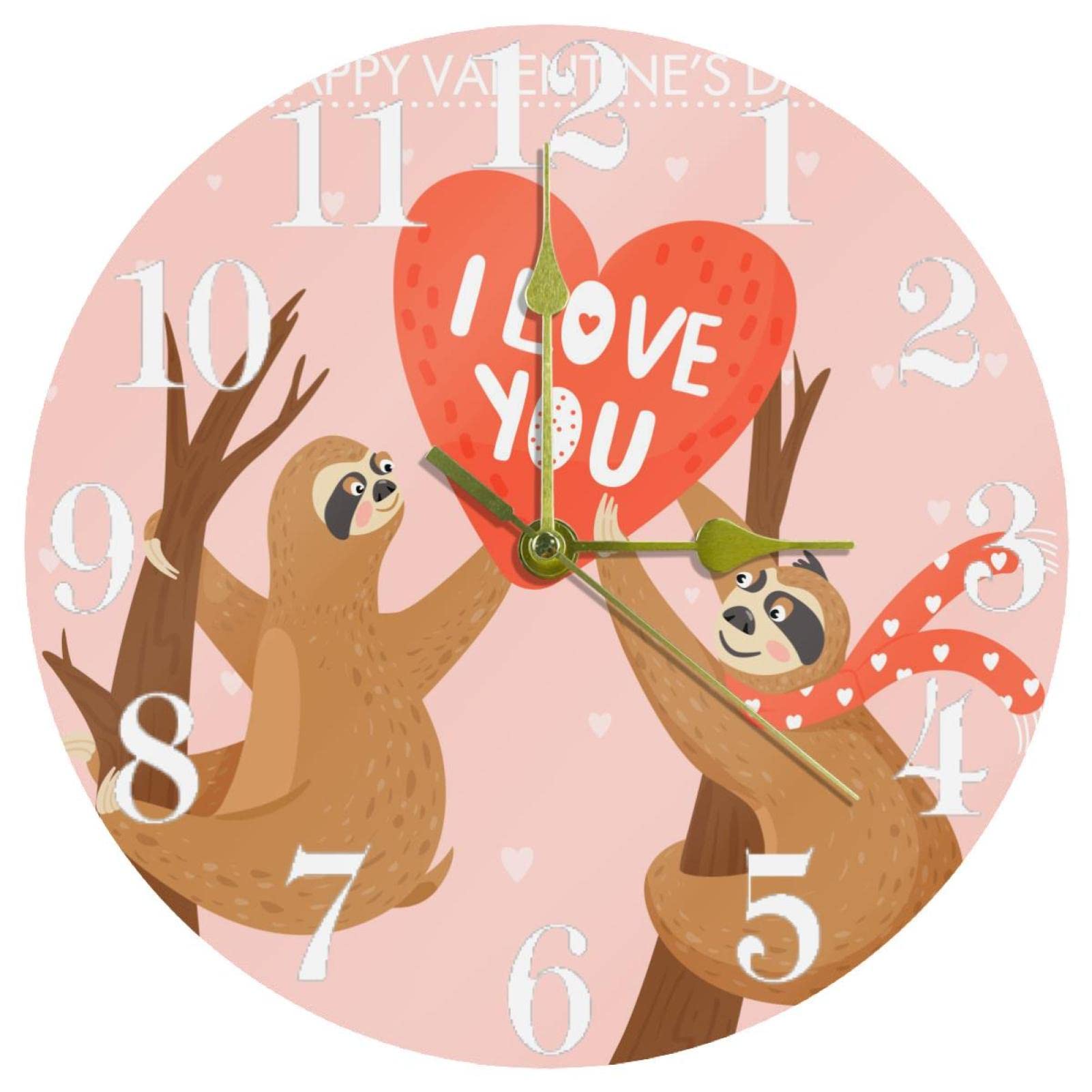 Horloge murale paresseux 25,4 cm pendule silencieuse de salon