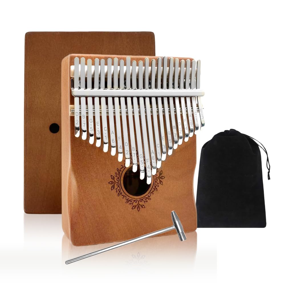 Kalimba Daumenklavier 21 Tasten für Anfänger & Erwachsene Finger Daumenklavier mit Zubehör Musik Geschenk für Anfänger & Erwachsene