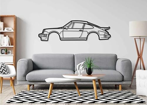 Miniatura 2 de Porsche Silhouette Metal Wall Art Living Room Art Black Metal Cutout Laser Cut