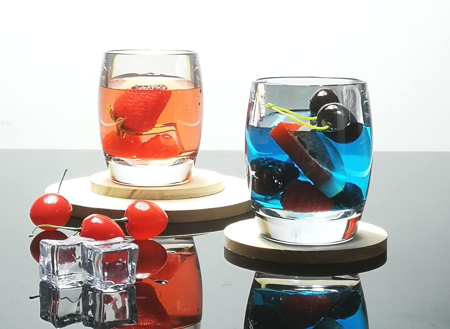 Juego de 6 vasos de plástico de 8 onzas, aptos para lavavajillas, sin BPA, irrompibles, para niños, vasos de agua de vino inastillables, vasos acrílicos (transparente)