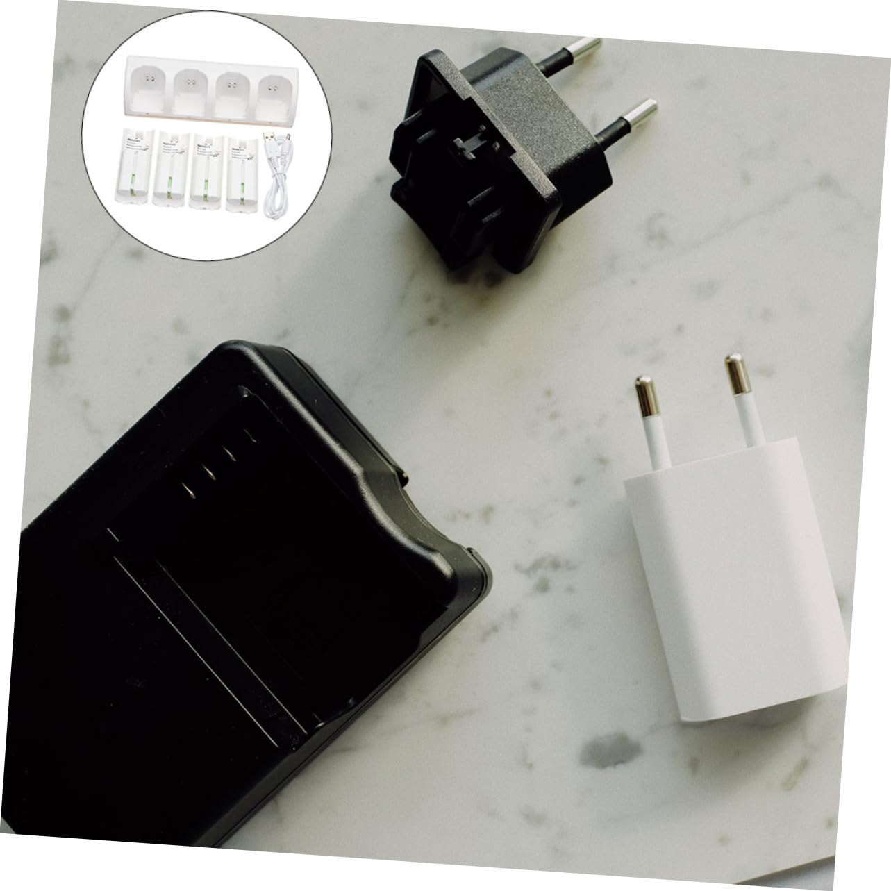 Holibanna 1 Set 4 Batterie in carica caricabatterie usb caricatore usbc usb pile d caricabatteria a slot stazione di ricarica della batteria plastica bianca