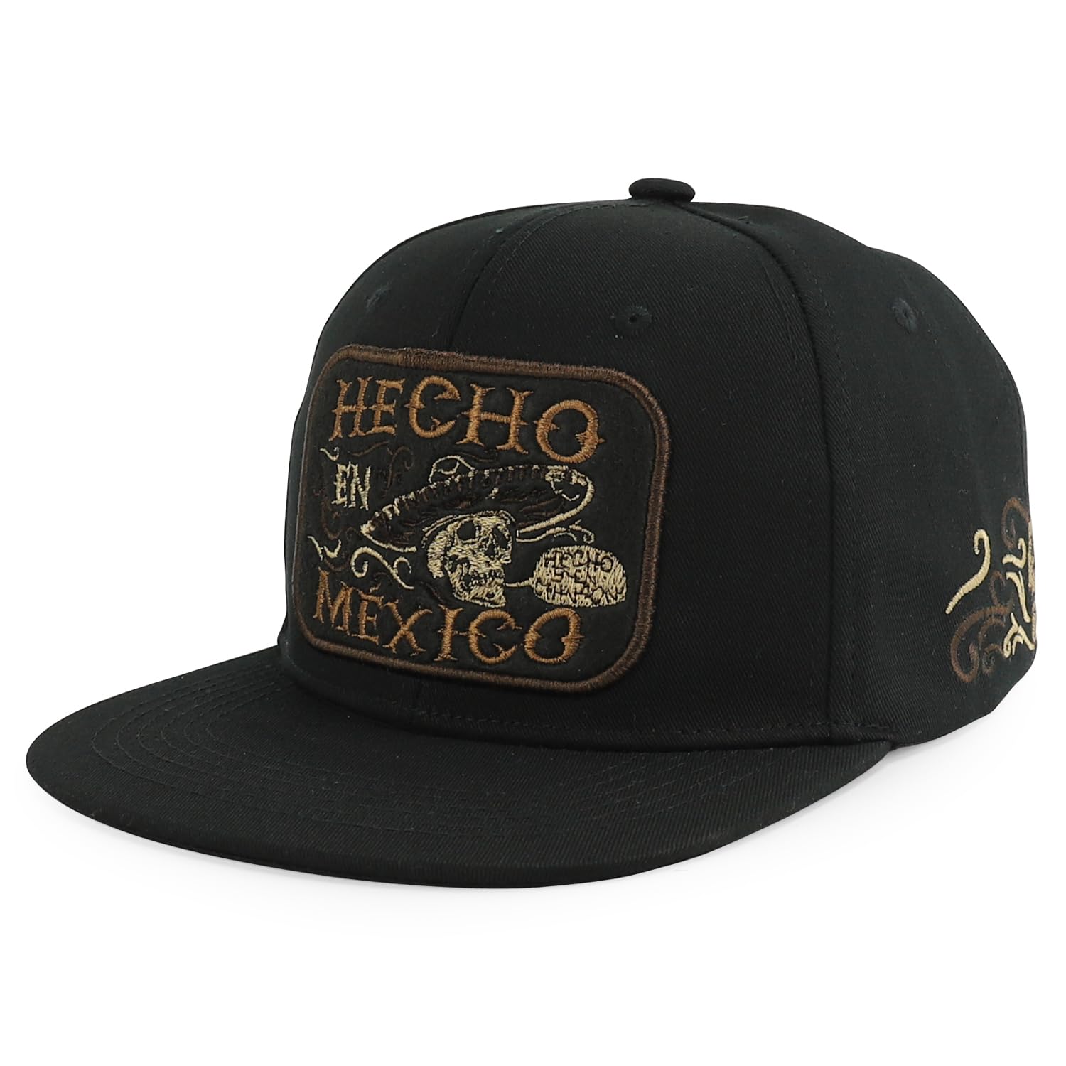 Chicano Skull with Bandana Embroidered Flatbill Snapback Cap