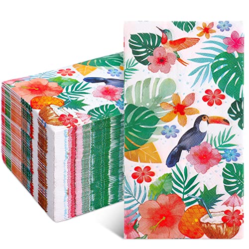 Serviettes en papier 3 plis lot de 100 pour table anniversaire tropical