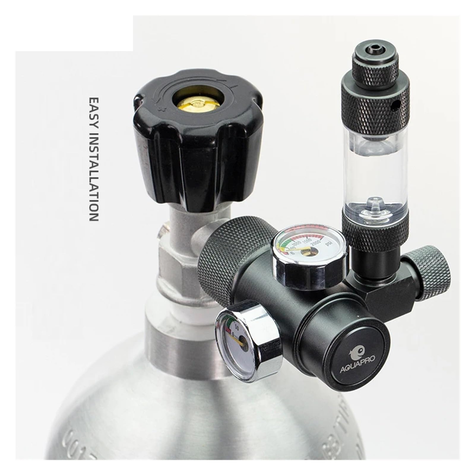 Aquarium Co2 Regulator Mini System Carbon Dioxide Reducer Cylinder Solenoid Valve Accessories Fish Tank Fishbowl Supplies Plants(Yellow)