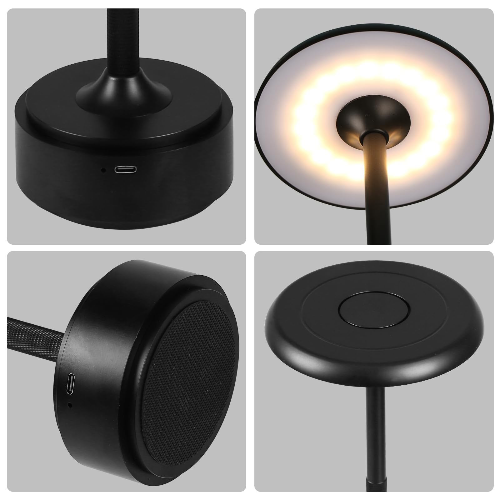 HAPYGI Cordless Table Lamp – Touch Sensor, Stepless Dimming, 5200mAh Battery, 100% Aluminum, Modern Minimalist
