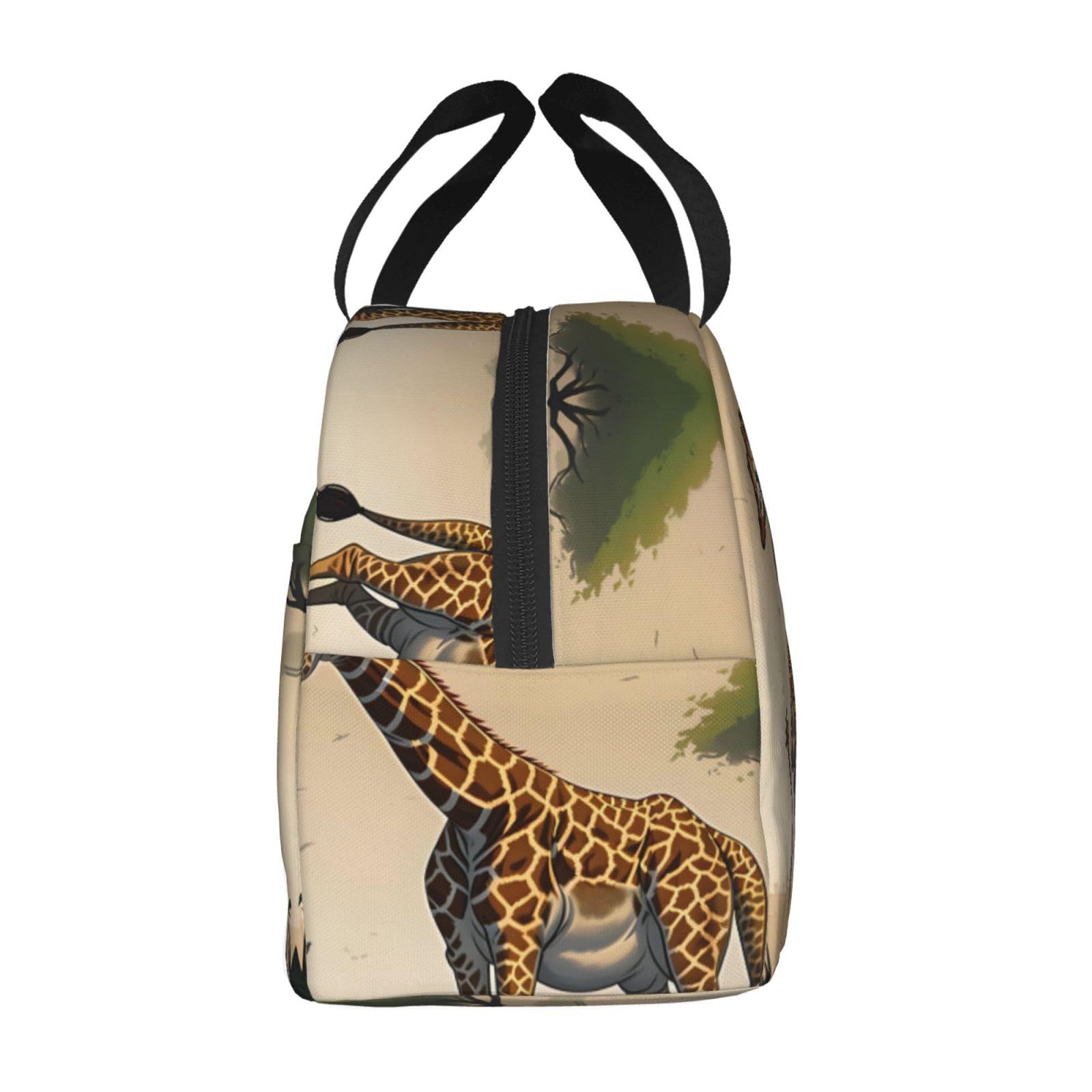 Borsa Termica Pranzo Con Giraffa Colorata - Impermeabile E A Prova Di Perdite Per Donna, Bambina, Adulti, Lavoro, Picnic, Rosa - 2
