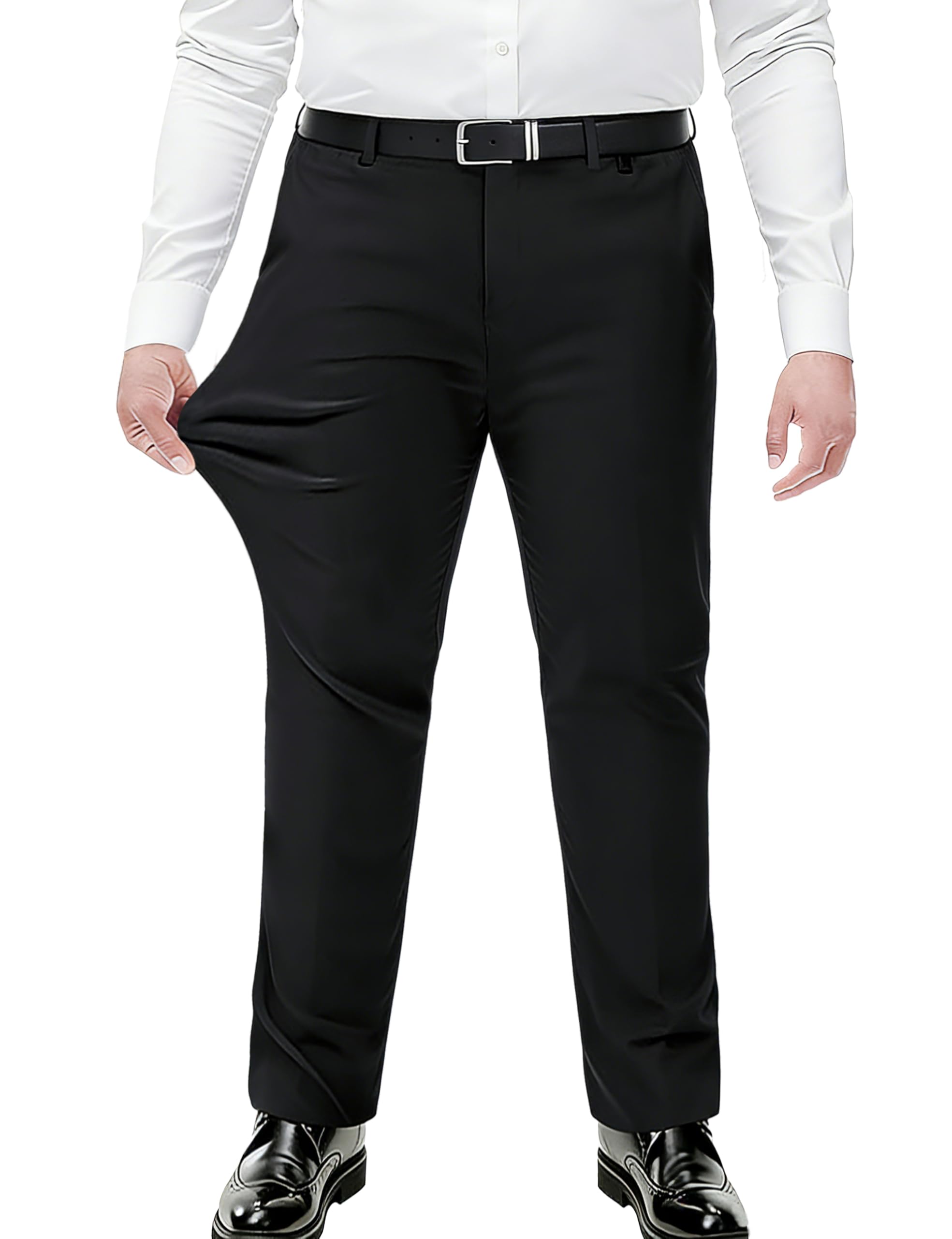 Men's Stretch Dress Pants with Expandable-Waist 3 Fits