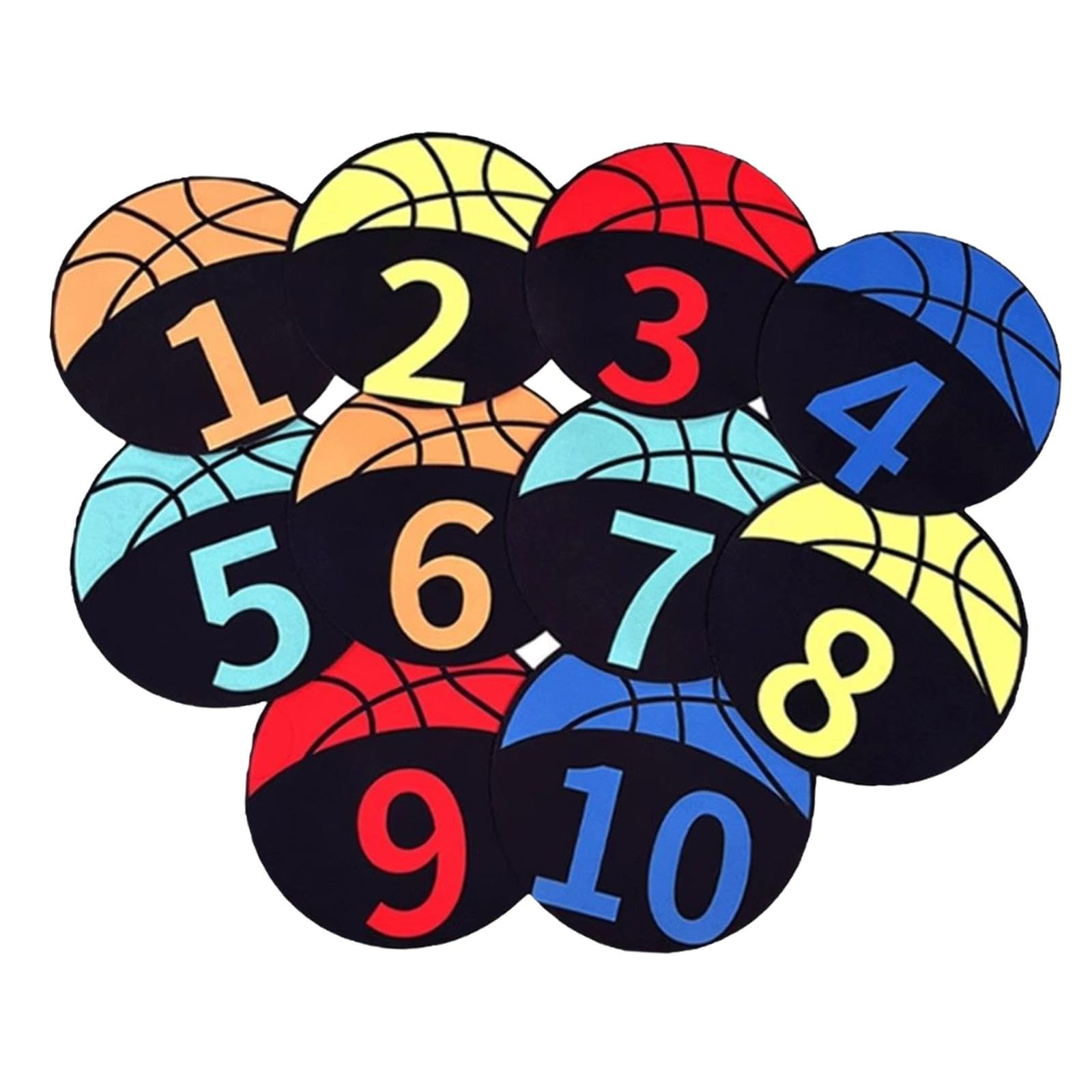 Menolana 10Pcs Sports Training Markers Floor Spots Markers Non Slip Equipment Training Mat Soccer Number Signs for Outdoor Classroom