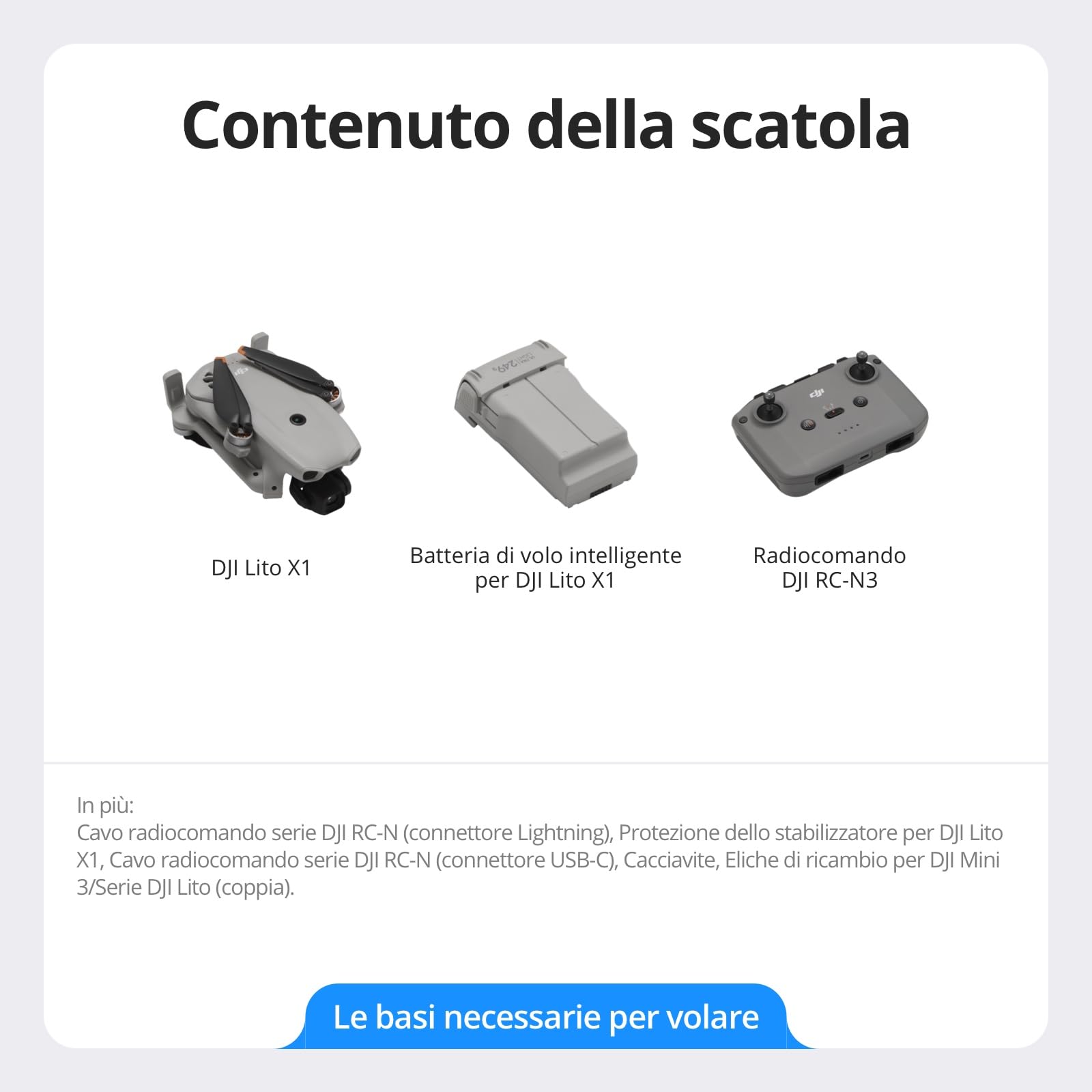 DJI Lito X1, drone 4K per principianti, Versione aggiornata di Mini 3 | Rilevamento degli ostacoli, ActiveTrack, sensore 1/1,3", per adulti, leggero e pieghevole, trasmissione video 15km, C0