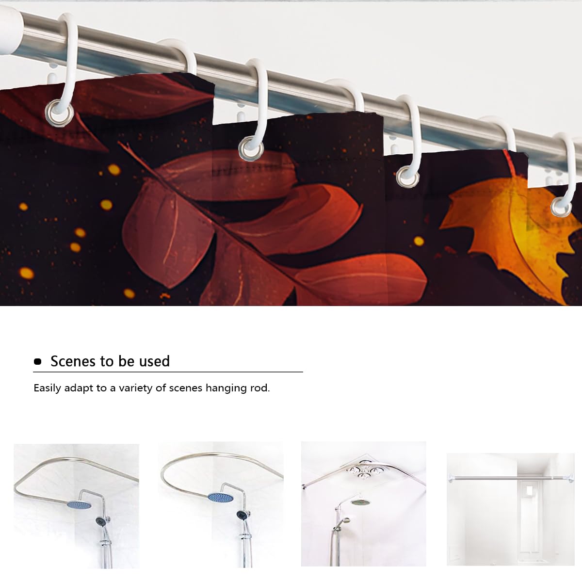 Cortina de Ducha Acción Gracias Calabaza Otoño Deko 180x220cm