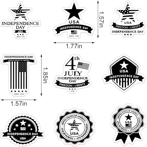 Miniatura 2 de Sellos transparentes de estrella de Estados Unidos para hacer tarjetas, sellos patrióticos de palabras del 4 de julio, sello de bandera