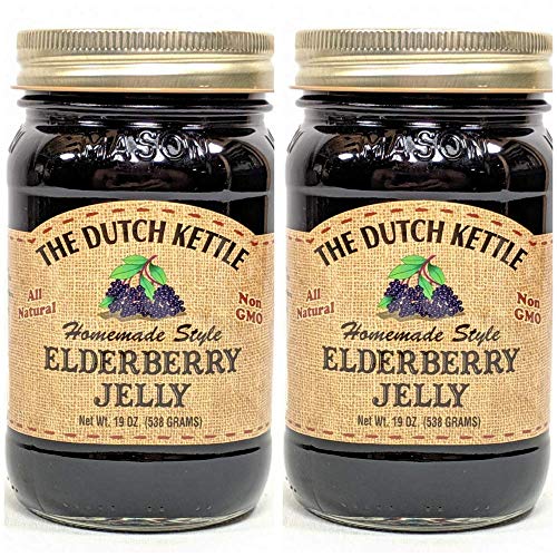 The Dutch Kettle Amish Homemade Style Elderberry Jelly 2-19 Ounce Reusable Jars Gluten Free Seedless image 4