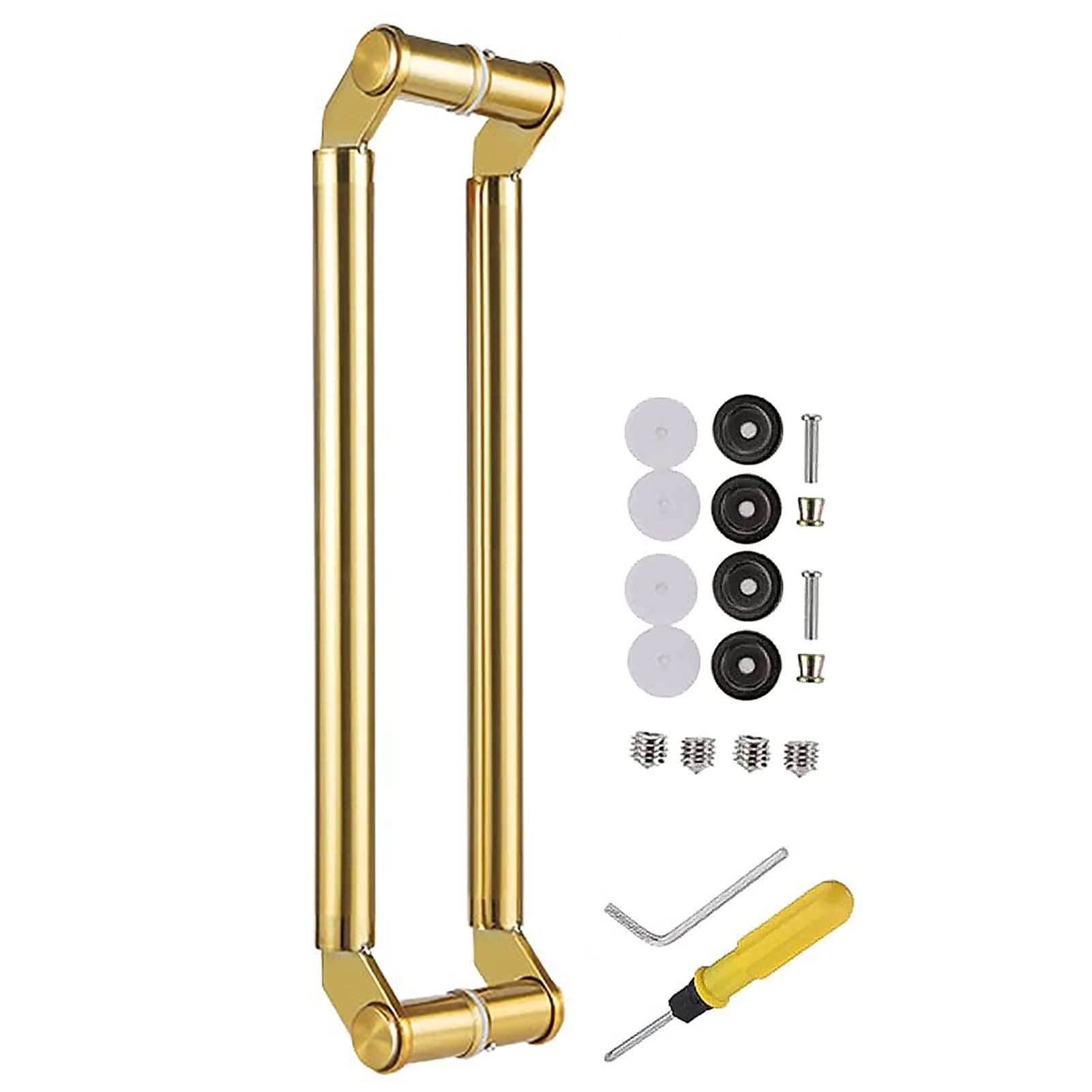 Cwcqgh Gold Sliding Barn Push Pull Bar For Kitchen/Shower Glass/Garage Gate,16/24/32/40/48Inch Long Entry Door Handle, Brushed Stainless Steel, Double Side Mounted,-120Cm/47.2In