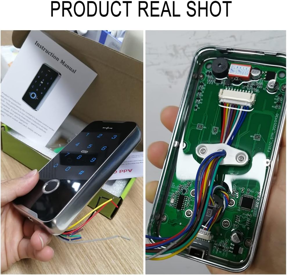 JASAG Fully Waterproof Fingerprints Access Control System Kit, Metal Shell RFID Keypad NFC Unlocking, with Upgraded 180KG (380lbs) Magnetic Lock and Professional Power Supply, for Door Lock Security