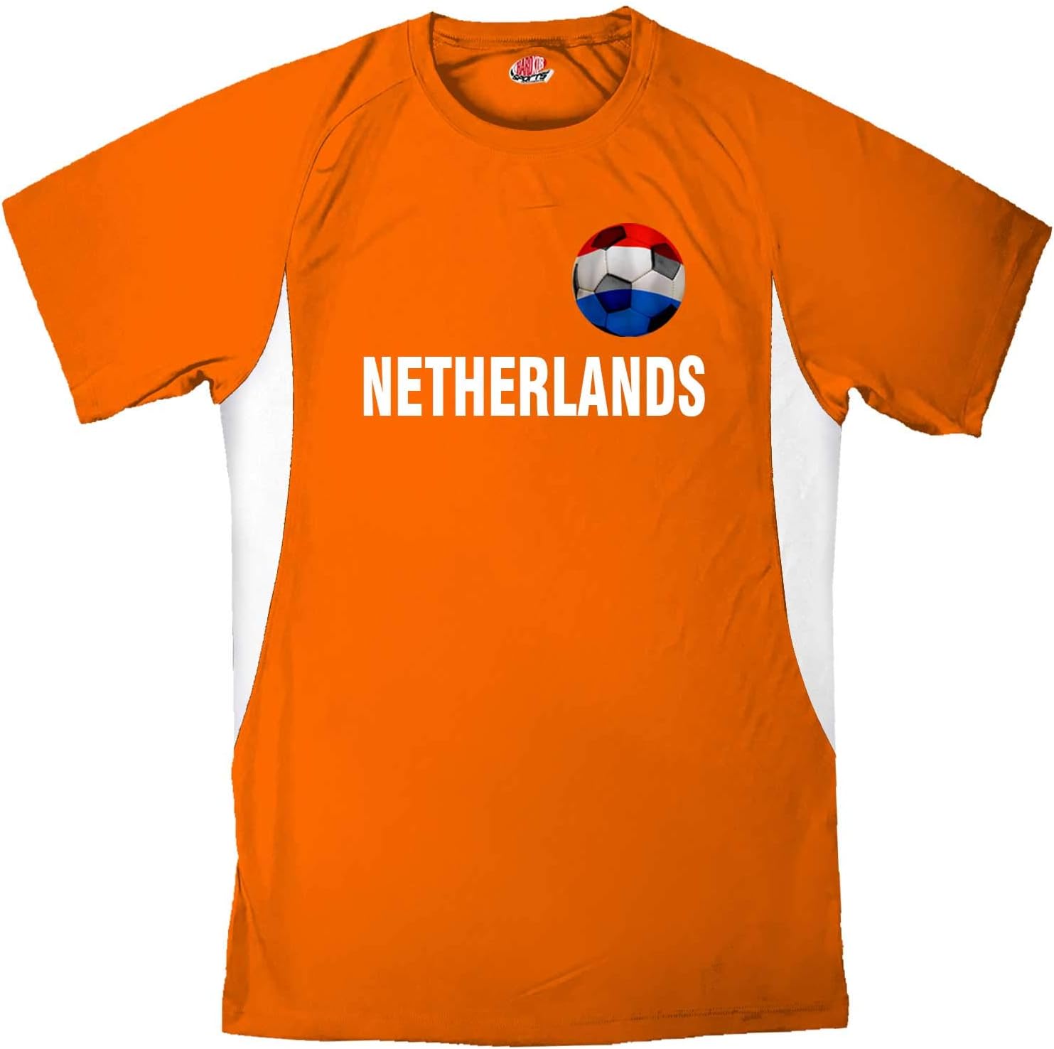 Custom Netherlands Soccer Ball 1 Jersey Youth Large in Orange and White