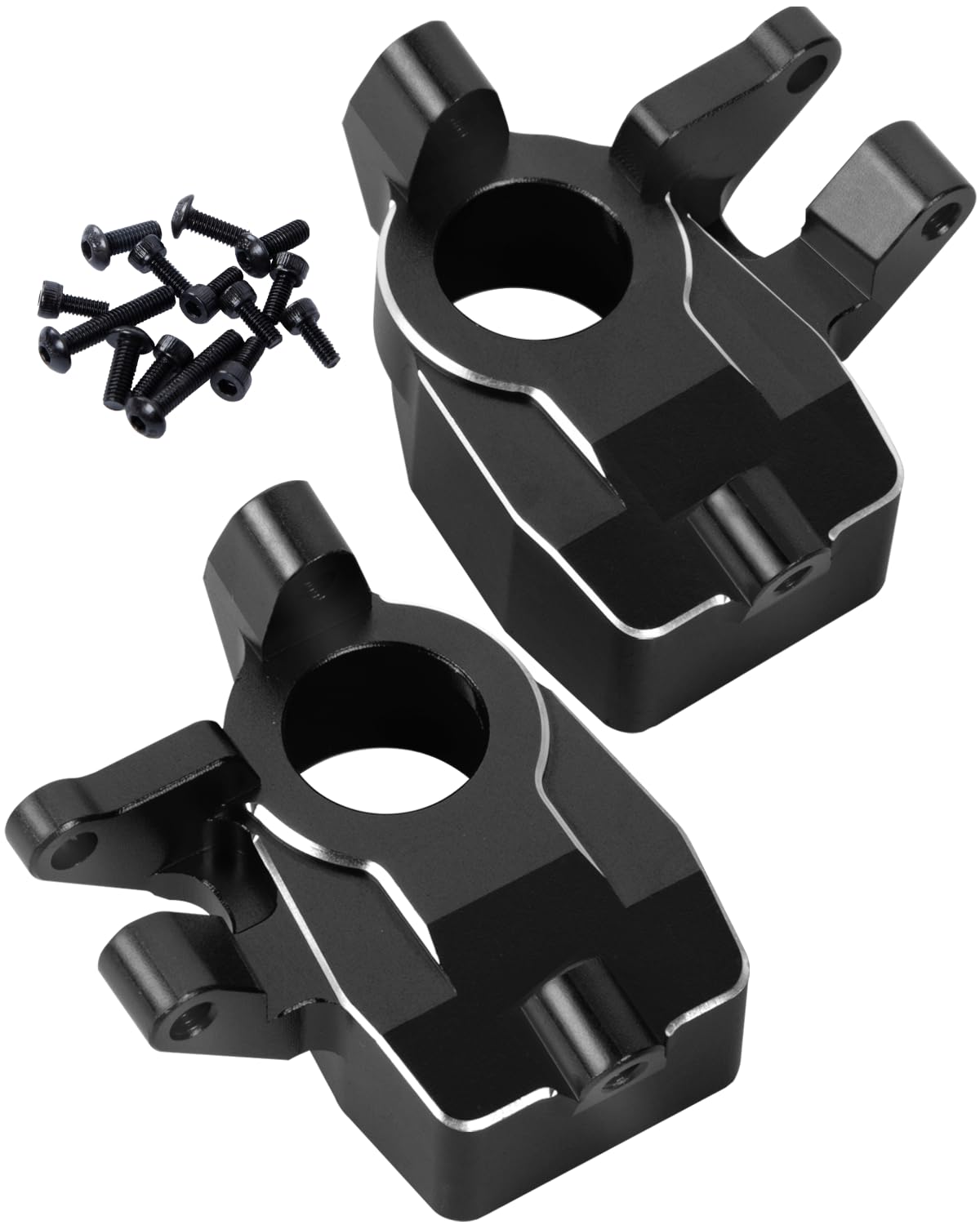 RCHuiWow RC Inner Portal Covers Steering Knuckles for Axial Capra UTB/SCX10 III,Alloy Aluminum Steering Knuckles Hops Up,2PCS,Black