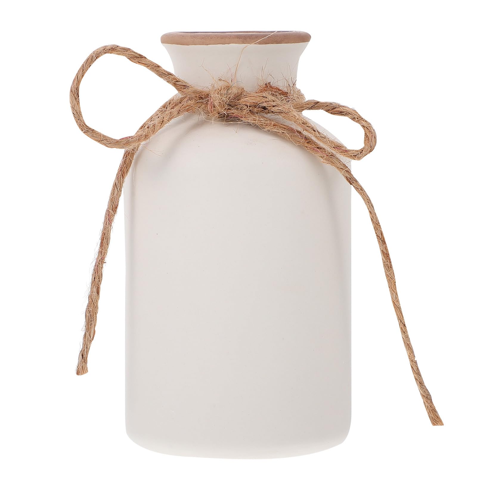 Jarrón de cerámica blanco ideal para decorar mesas de salón y centro