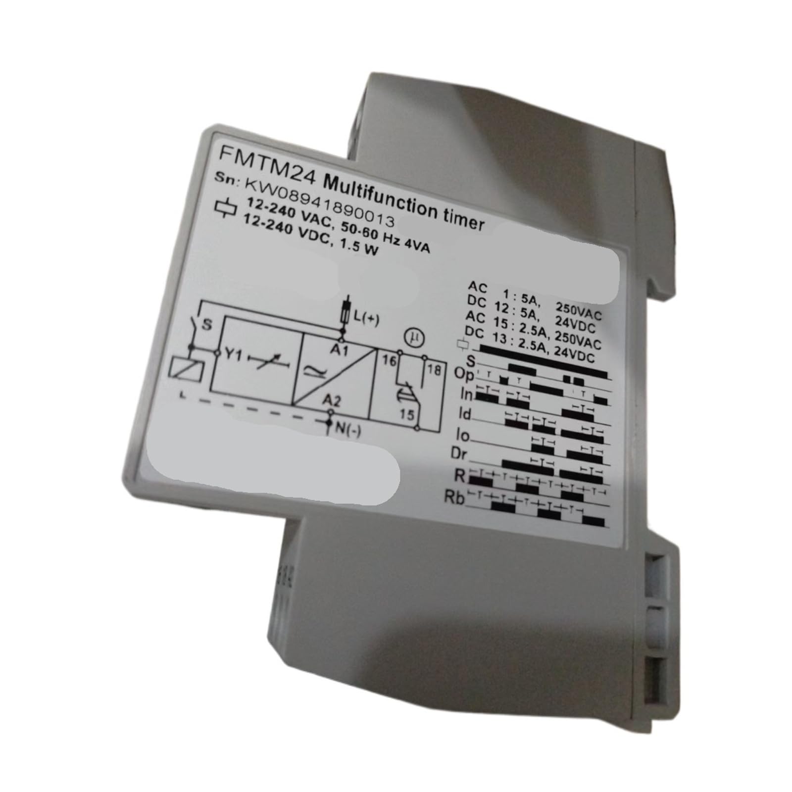 Relè temporizzatore multifunzione FMTM24, 12-240 V CA/CC, 0,1 s-100 h, modulo timer per guida DIN