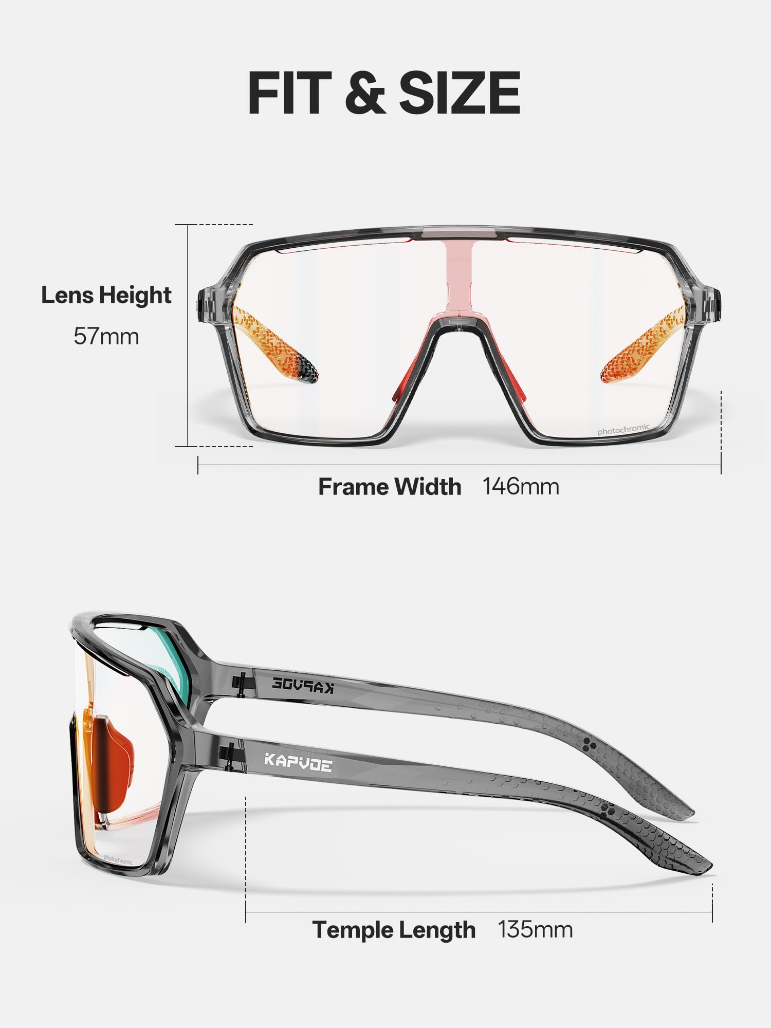 KAPVOE Okulary rowerowe fotochromowe męskie okulary MTB kobiety TR90 przezroczyste okulary rowerowe sportowe okulary przeciwsłoneczne anty-UV400 okulary rowerowe do biegania rower górski