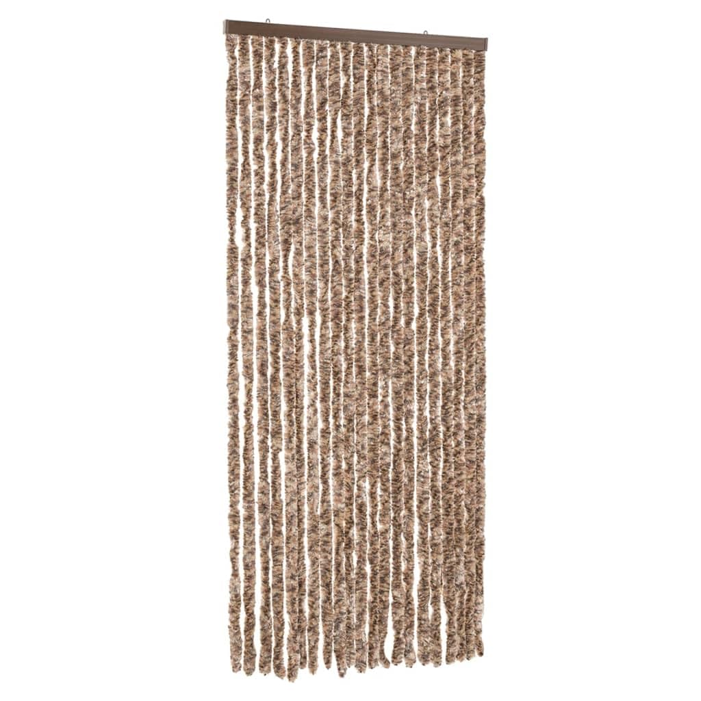 vidaXL Fly Curtain, Fly Screen for Window Living Room Doorways, Door Curtain for Decorations, Fly Blind, Beige and Dark Brown 90x200 cm Chenille — image 1