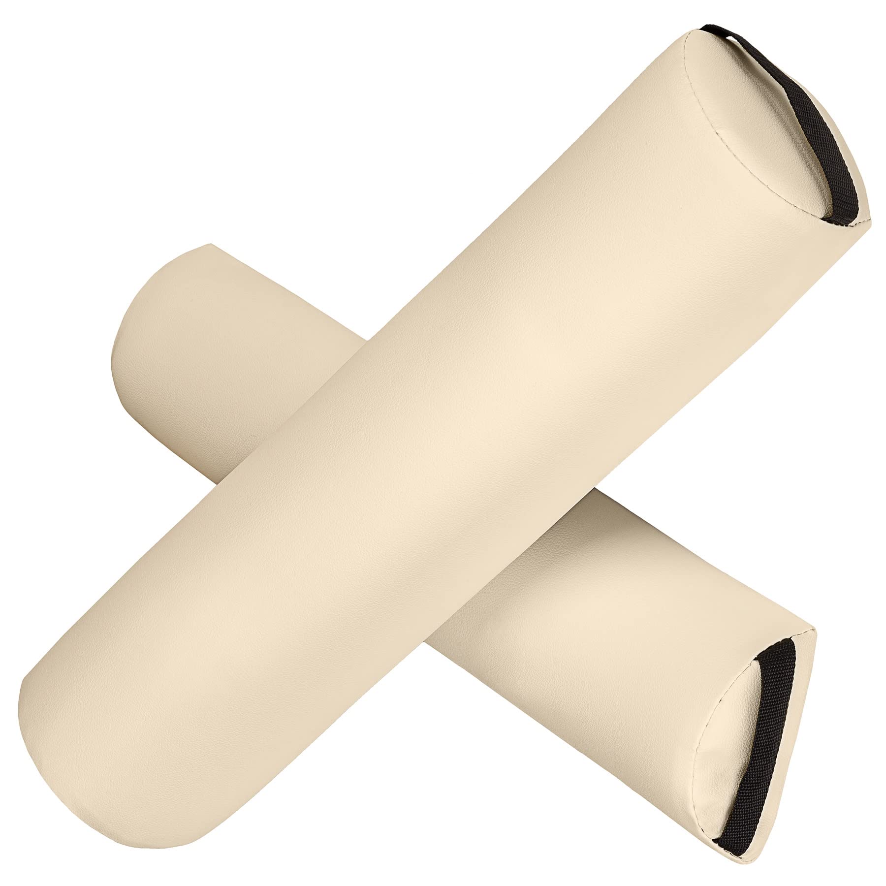 tectake® Massage Roller Set, Incl. 1 Full Foam Roller & 1 Half Roller, Bolster Pillow Set with Faux Leather Covers & Carrying Handles, Ideal Bolster Cushion Set for Massages, Yoga, Pilates - Beige