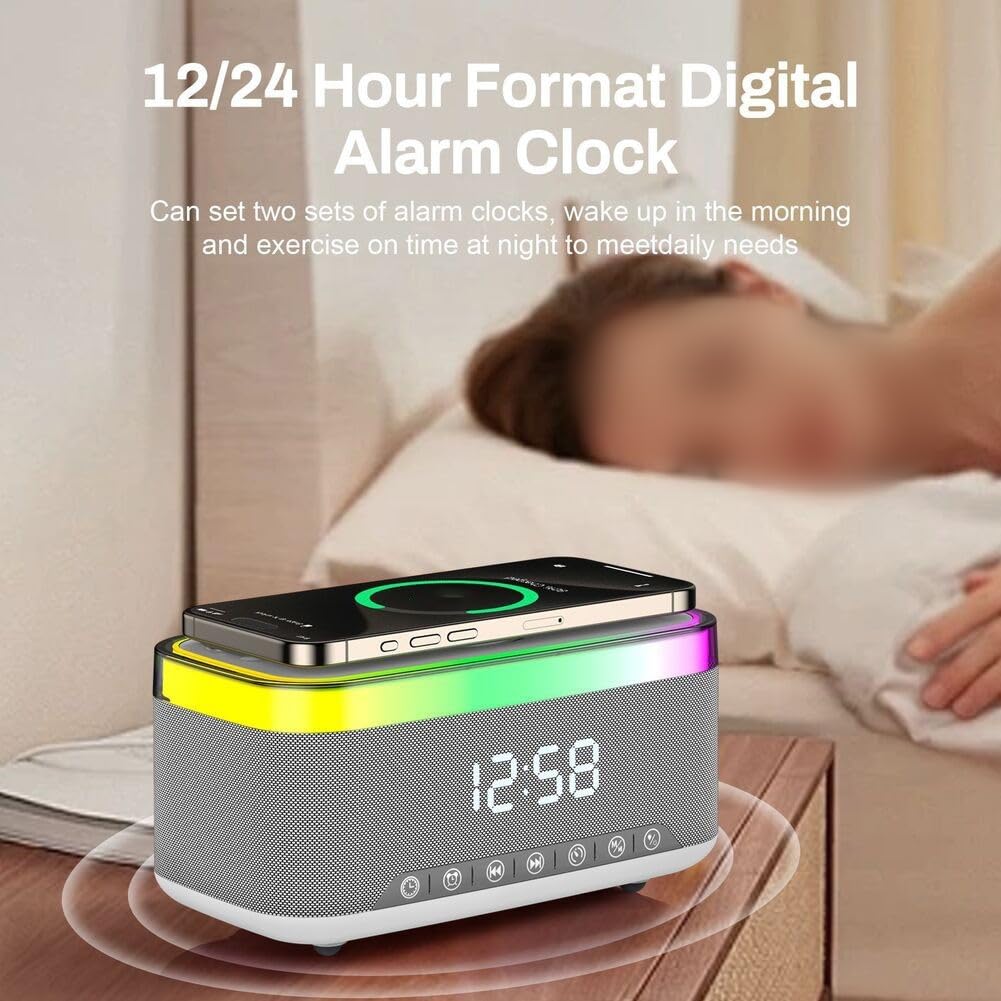 Cassa Portatile con per Luce Notturna RGB e per sveglia Cassa