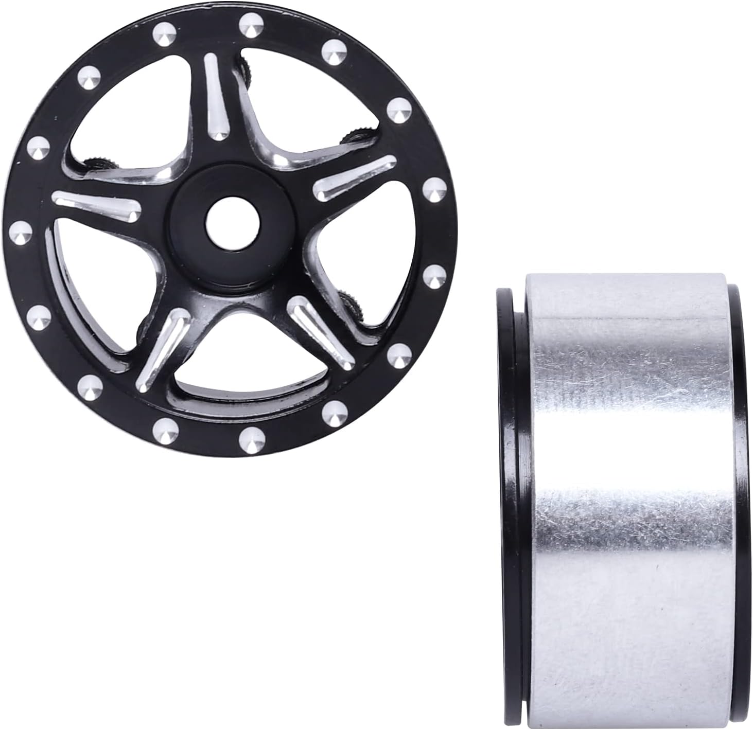 1.0 Beadlock Wheel Rims Compitable with 1/24 RC Crawler Car Axial SCX24 Gladiator Deadbolt Bronco C10 JLU Upgrade Parts