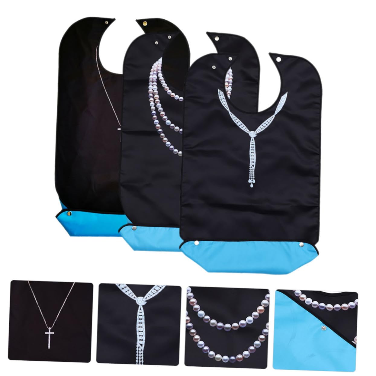 3 Stück-pack Verstellbare Lätzchen aus Polyester für Senioren mit Komfortablem Sitz und Praktischem Kleiderschutz im Haushaltgebrauch