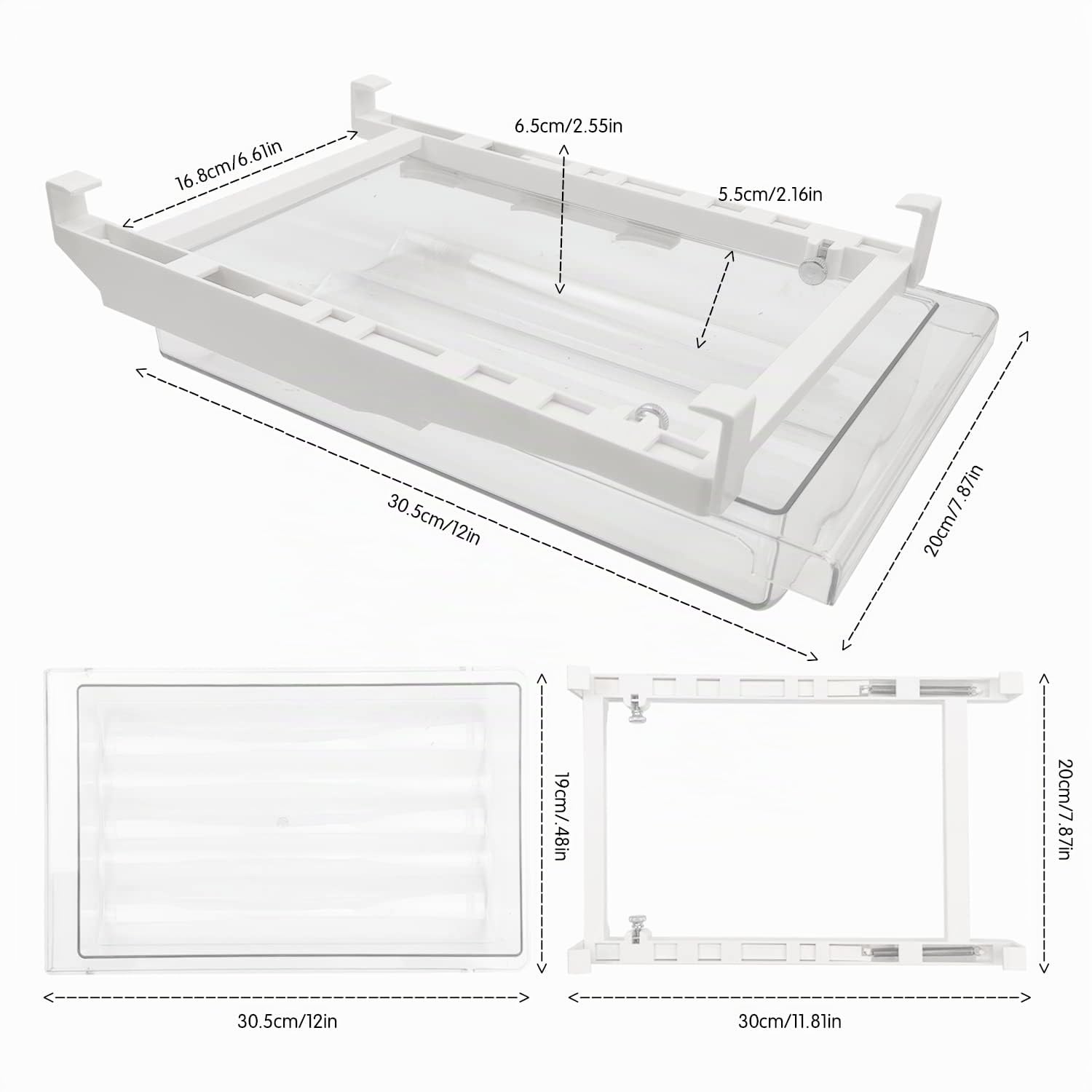 Cajón para huevos extensible para frigorífico, espacio para 18 huevos, organizador adecuado para la mayoría de los refrigeradores