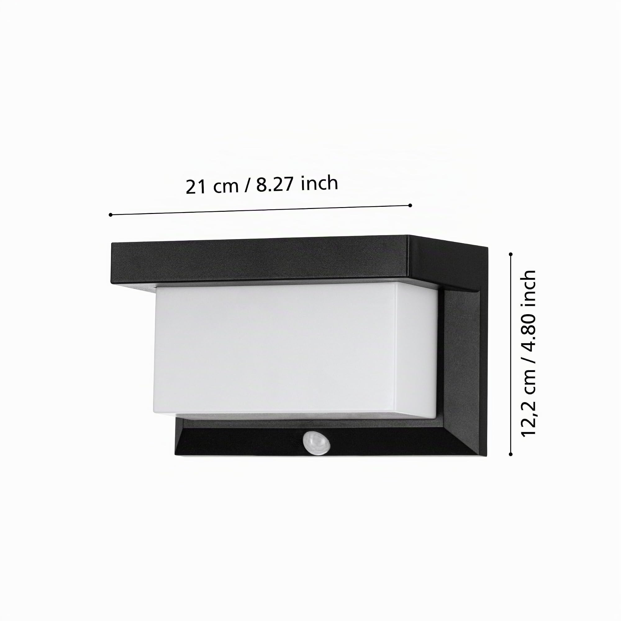 EGLO Utrera Lámpara de pared led para exteriores, lámpara solar para uso exterior con sensor de movimiento y temporizador, plástico negro y blanco, iluminación exterior IP44