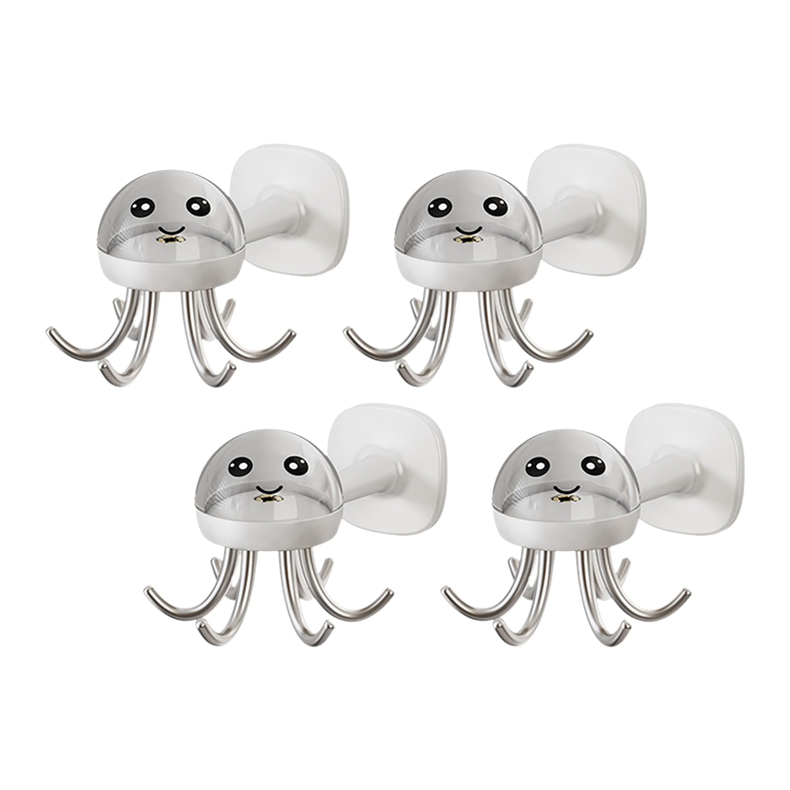 Jazuaiao 4Pcs 360 Degree Swiveling Hook Six Arm Rotating Hangers Versatile Storage Solution Bathroom Organization Supplies Multifunctional Rotating Hook