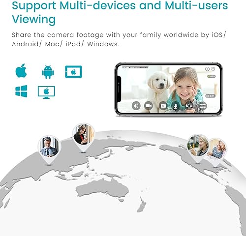 Miniatura 8 de VIMTAG Cámara interior para mascotas de 2.5K4MP para seguridad en el hogar, perro, gato, bebé, con aplicación de teléfono, visión nocturna de audio