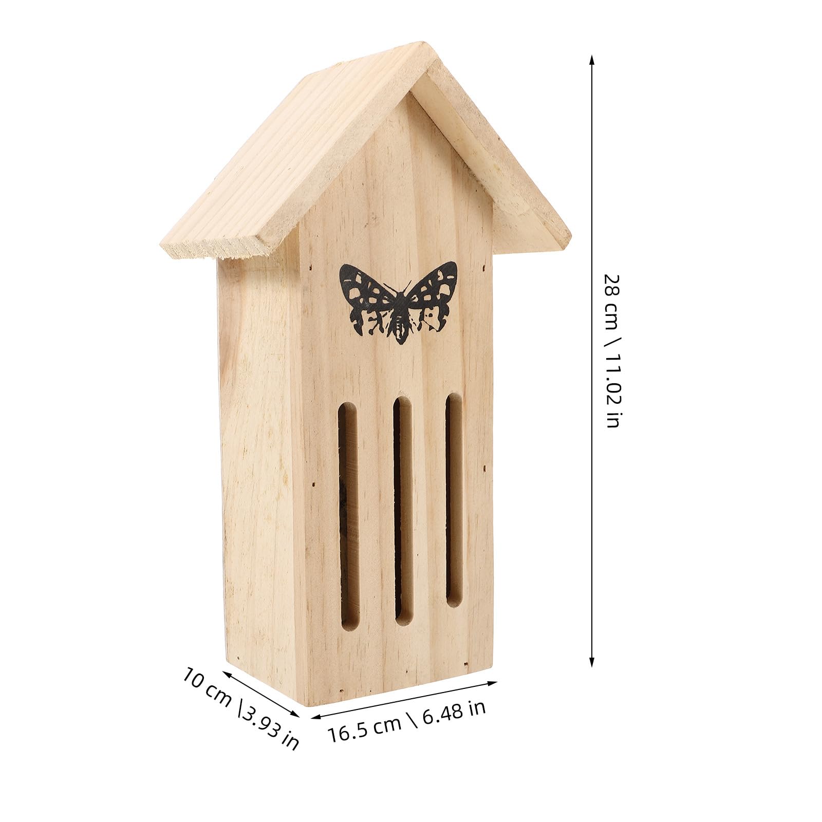 Schmetterlingshaus aus Naturholz zum Aufhängen Wetterfester Schmetterlingsunterstand für Garten Geschütztes Futterhaus für Schmetterlinge Langlebige Gartendekoration