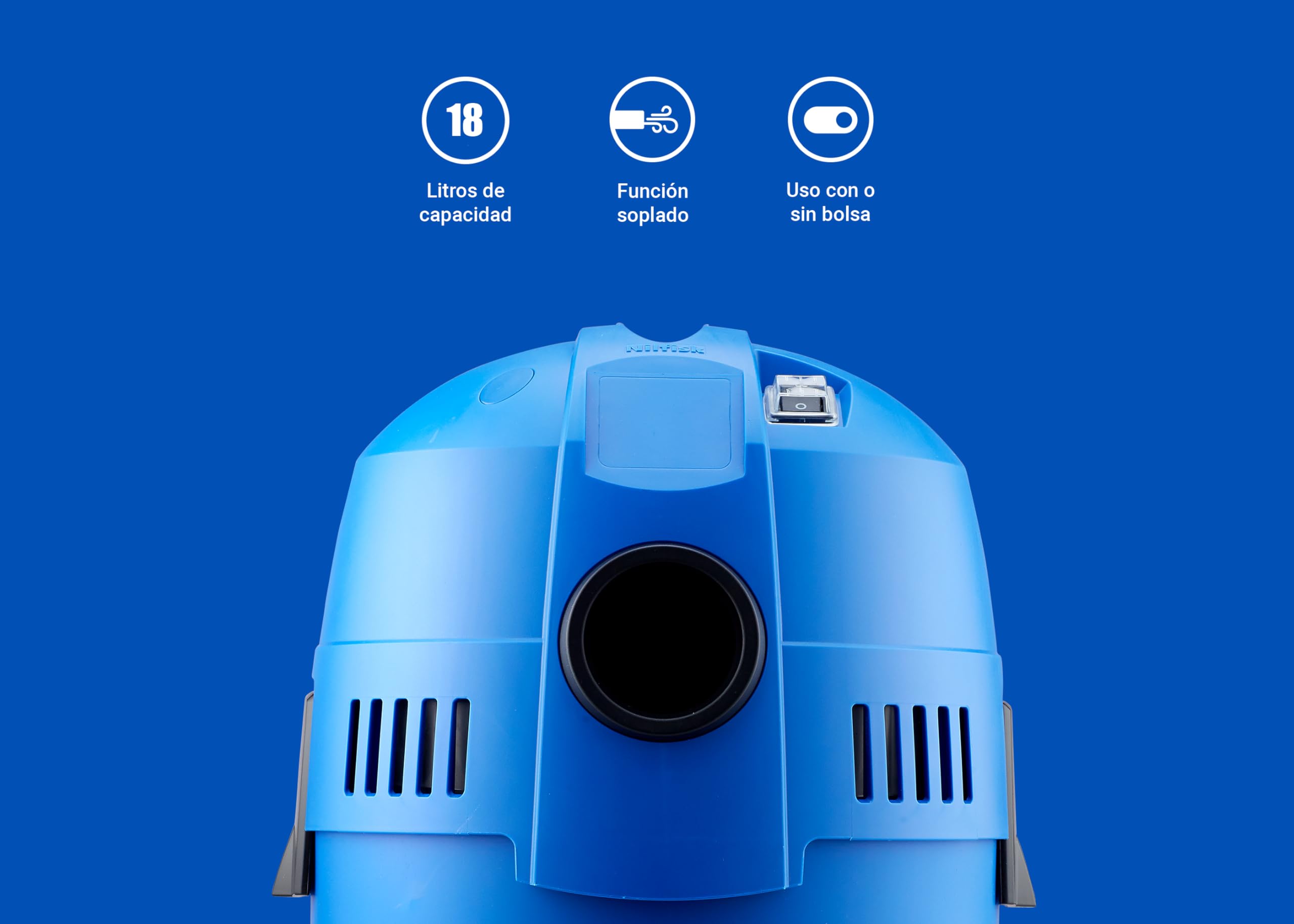 Nilfisk Buddy II 18L Aspirador de Agua y Polvo - Aspiradora de Bricolaje para Sólidos y Liquidos, Seco y Húmedo, Exterior e Interior (1200 W)