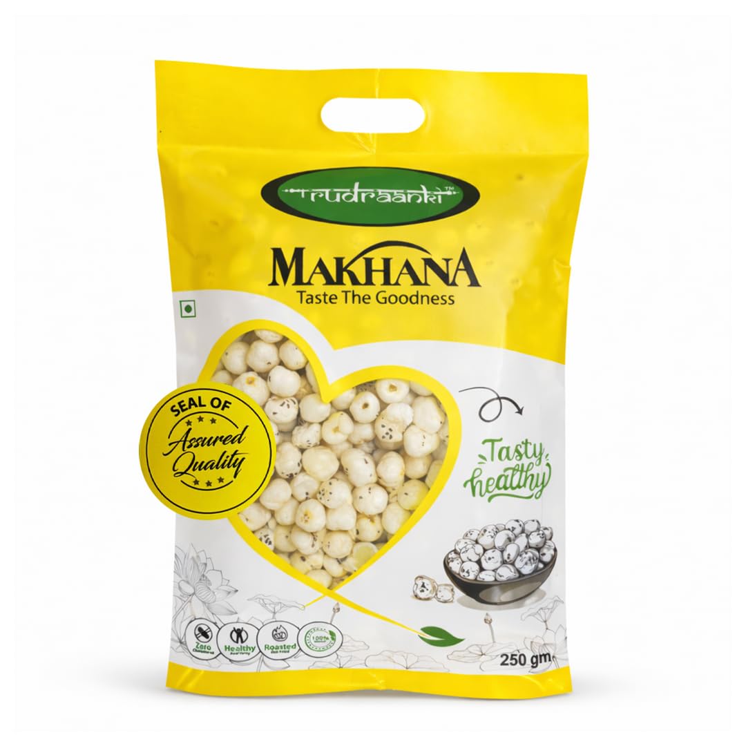 Rudraanki Premium Phool Makhana (250g) - Handpicked Fresh Fox Nuts | Roasted Lotus Seeds | High Protein & Fiber Healthy Snack | Low Calorie, Gluten-Free Diet Snack | Weight Loss Friendly-image-12