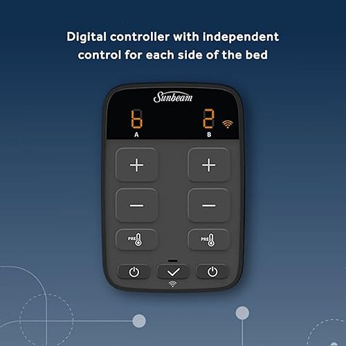 Miniatura 4 de Sunbeam Sunbeam - Manta eléctrica térmica de terciopelo con conexión WiFi de doble temperatura, con controlador, aplicación y asistente de voz,